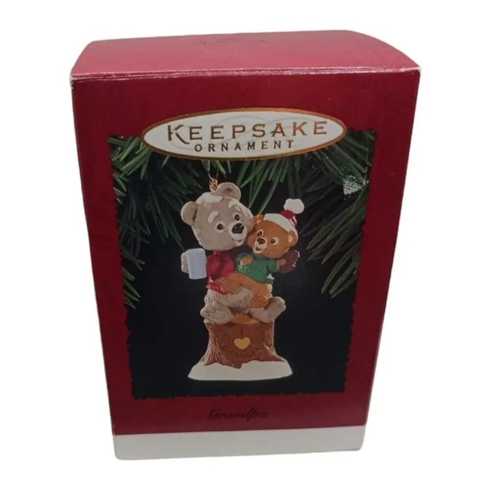 Hallmark & carlton vtg lot of 9 hand crafted ornaments bears